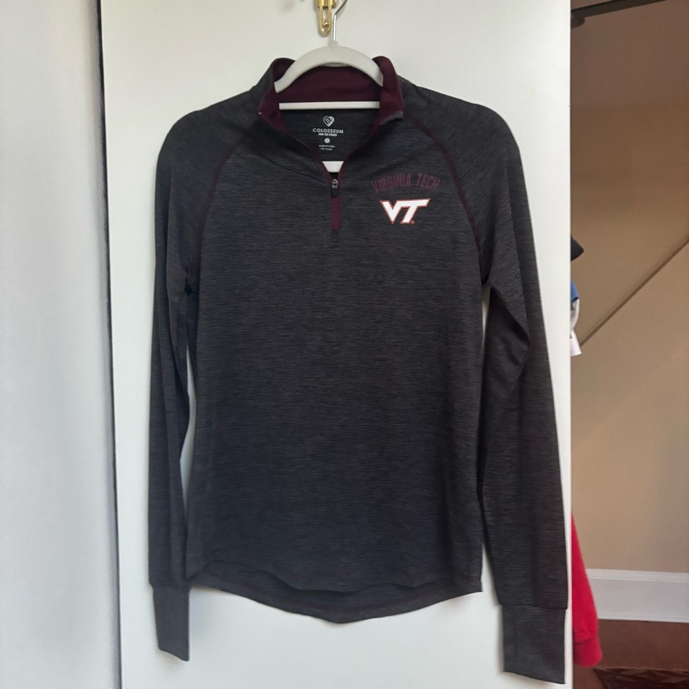 VT Colosseum Gray and Maroon Quarter-Zip Pullover